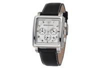 Armani horlogeband AR5935 Leder Blauw 22mm + blauw stiksel - thumbnail