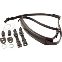 4V Design Lusso Slim Neck Strap Tuscany Leather Black/Black - thumbnail