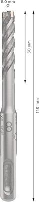 Bosch Accessoires PRO SDS plus-5X hamerboor | 8 x 50 x 110 mm - 2608833788 Bosch Accessoires PRO SDS plus-5X hamerboor | 8 x 50 x 110 mm - 2608833788