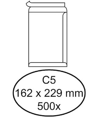 500 Witte zelfklevende akte enveloppen C5 162 x 229 mm
