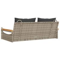 Schommelbank met kussens 109x62x40 cm poly rattan grijs - thumbnail
