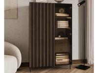 Hoge commode PELOSA 2 deuren 2 lades portland eik/zwart - thumbnail