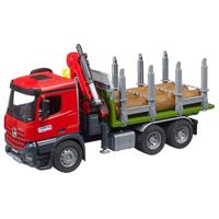 bruder Vrachtwagen Mercedes Benz Arocs houten transportwagen met grijpboerderij Kant-en-klaar model Vrachtwagen (model) - thumbnail