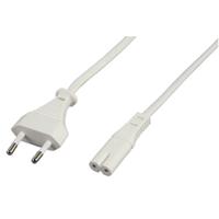 Eurokabel met 8-vormige plug wit 1,5m - thumbnail