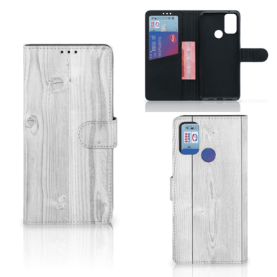 Alcatel 1S (2021) | Book Style Case | White Wood