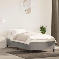 Bedframe zonder matras 80x200 cm fluweel lichtgrijs - thumbnail