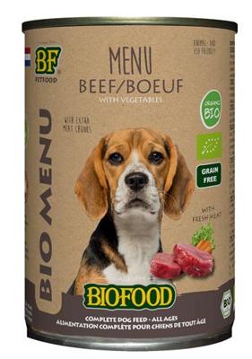 Bf Petfood Biofood organic hond rund menu blik