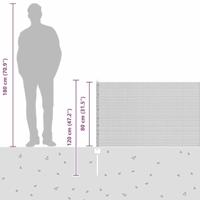 VidaXL Hek met paal zilver 0,8 x 25 m staal - thumbnail