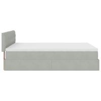 Ottoman bed met matras en LED's 140x200cm fluweel lichtgrijs - thumbnail