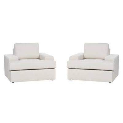 Beliani - ALLA - Fauteuil set van 2 - Lichtbeige - Polyester Beliani - ALLA - Fauteuil set van 2 - Lichtbeige - Polyester