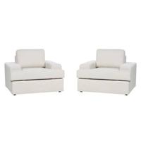 Beliani - ALLA - Fauteuil set van 2 - Lichtbeige - Polyester - thumbnail