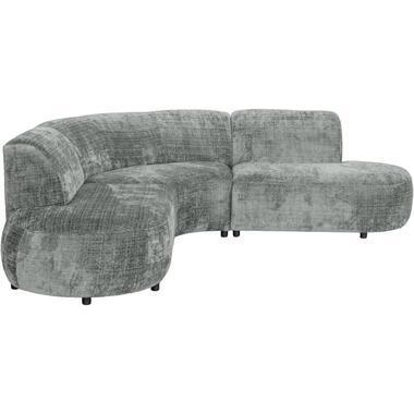 Hoekbank Luna rond - stof Cremona - grijs - Leen Bakker