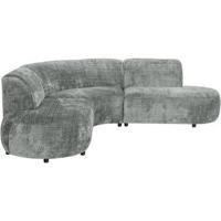 Hoekbank Luna rond - stof Cremona - grijs - Leen Bakker - thumbnail