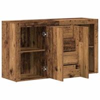 Dressoir met lade Oudhout 120 x 36 x 69 cm Bewerkt hout - thumbnail