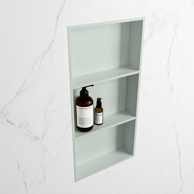 MONDIAZ EASY Nis 59,5x29,5cm in solid surface kleur Greey | Greey. 3 vakken geschikt voor in- of opbouw MONDIAZ EASY Nis 59,5x29,5cm in solid surface kleur Greey | Greey. 3 vakken geschikt voor in- of opbouw