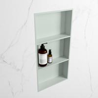 MONDIAZ EASY Nis 59,5x29,5cm in solid surface kleur Greey | Greey. 3 vakken geschikt voor in- of opbouw - thumbnail