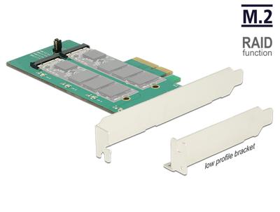 Delock 89536 PCI Express x4-kaart > 2 x interne M.2 Key B met RAID - Low Profile Form Factor Delock 89536 PCI Express x4-kaart > 2 x interne M.2 Key B met RAID - Low Profile Form Factor