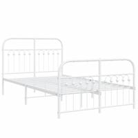 Bedframe met hoofd- en voeteneinde metaal wit 120x200 cm - thumbnail