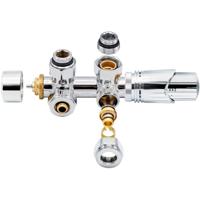 Thermostatische Radiator Aansluitset Chroom - Middenaansluiting M30x16/2 - thumbnail