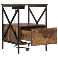 Nachtkastje met lade 2 pcs Gerookt eiken 41,5 x 40,5 x 55 cm - thumbnail