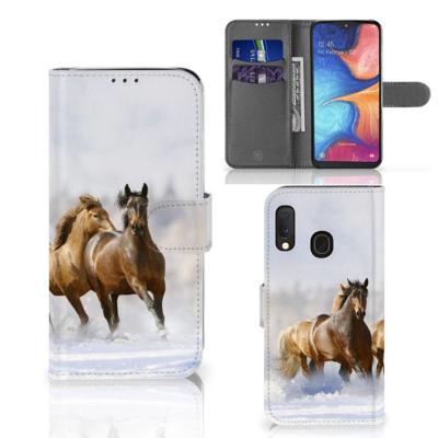 Samsung Galaxy A20e | Telefoonhoesje | Met pasjeshouder | Paarden