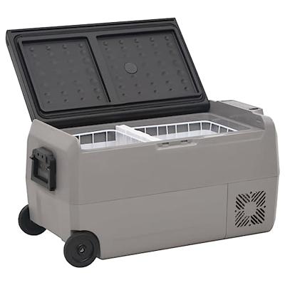 VidaXL Koelbox met wielen en handvat 50 l polypropeen zwart en grijs