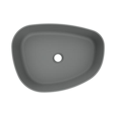 Arcqua Rocker Waskom - opbouw - organisch - links - 50x37cm - mat grijs WAS455511 Arcqua Rocker Waskom - opbouw - organisch - links - 50x37cm - mat grijs WAS455511