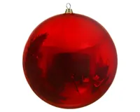 Decoris kerstbal plastic 40cm glans kerstrood - thumbnail