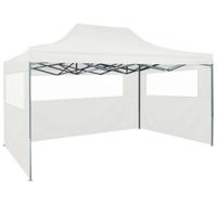 Partytent met 3 zijwanden inklapbaar 3x4,5 m wit - thumbnail