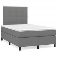 Boxspring met matras stof donkergrijs 120x190 cm - thumbnail