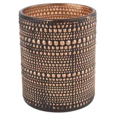 Countryfield theelichthouder nelle l zwart/bronskleurig 12,5 cm | 12 stuks