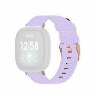 Fitbit Versa 3/4 & Sense 1/2 Canvas nylon bandje - Lila - thumbnail