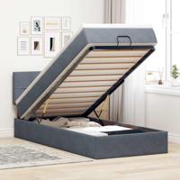 Ottoman bed met matras 80x200cm fluweel donkergrijs - thumbnail