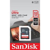 SanDisk Ultra 32GB SDHC Mem Card 100MB/s flashgeheugen UHS-I Klasse 10 - thumbnail