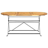 Tuintafel ovaal 160x85x74 cm massief acaciahout - thumbnail