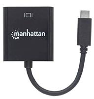 Manhattan 151771 USB / VGA Adapter [1x USB 3.2 Gen 2 stekker C (USB 3.1) - 1x VGA-bus] Zwart Kleurcodering, Flexibel, Folie afscherming, UL gecertificeerd, - thumbnail