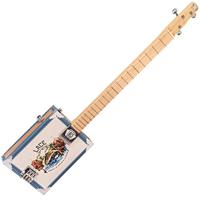 Lace Cigar Box Guitar Gone Fishin' 3-string 3-snarige elektrische gitaar - thumbnail