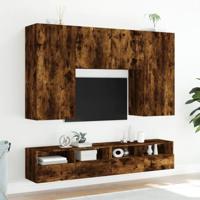 Tv-wandmeubel 80x30x30 cm bewerkt hout gerookt eikenkleurig - thumbnail