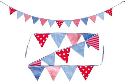 Goki katoenen vlaggenlijn blauw/rood
