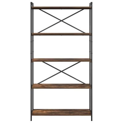 Boekenkast Gerookt eiken 80 x 30 x 153 cm Bewerkt hout