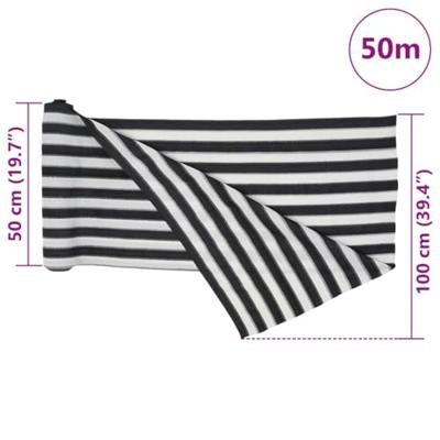Privacynet 75 g/m 1x50 m HDPE antracietkleurig en wit - thumbnail