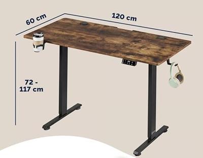 Zit sta bureau Bruin 120x60x72-117cm