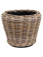 Van der Leeden Rotan Drypot grote plantenmand 36h28cm Naturel/Bruin Van der Leeden Rotan Drypot grote plantenmand 36h28cm Naturel/Bruin
