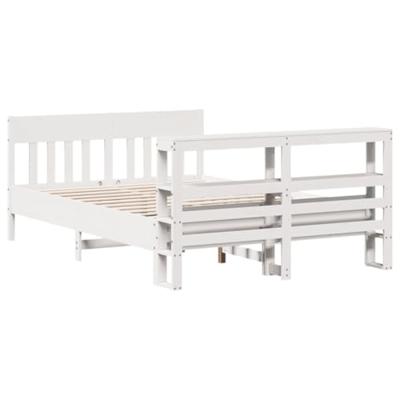 Bedframe zonder matras massief grenenhout wit 120x190 cm