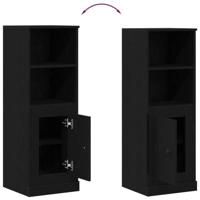 Hoge kast 36x35,5x103,5 cm bewerkt hout zwart eikenkleurig - thumbnail