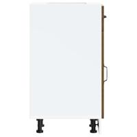 Keuken onderkast Kalmar bewerkt hout bruin eikenkleur - thumbnail