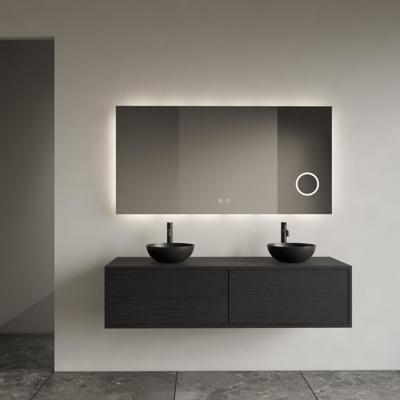 Onderkast Gliss Design Joa Black Veneer 120 CM 2 Laden Incl.Topplaat