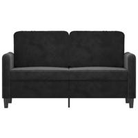 Tweezitsbank 120 cm fluweel zwart - thumbnail