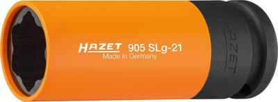 HAZET Krachtdopsleutel · speciaal profiel 905SLG-21 · 1/2 inch (12,5 mm) vierkant hol · Wielbouten hybride speciaal profiel · SW 21 mm HAZET Krachtdopsleutel · speciaal profiel 905SLG-21 · 1/2 inch (12,5 mm) vierkant hol · Wielbouten hybride speciaal profiel · SW 21 mm