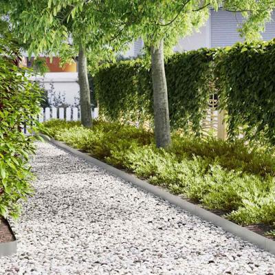 VidaXL Tuinrand 10 pcs zilver 100 x 0.05 x 20 cm gegalvaniseerd staal